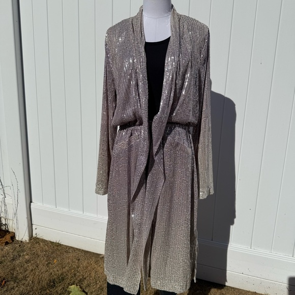 Champagne ombré full sequin duster jacket - Picture 10 of 11